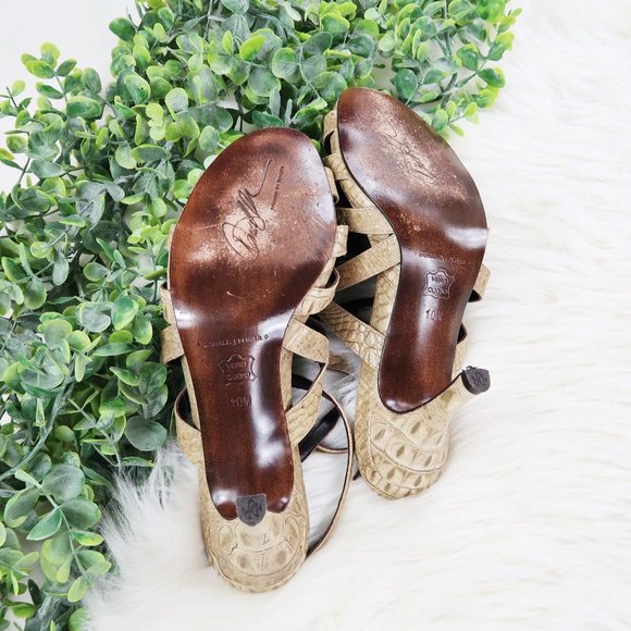 Donald J Pliner Asby Leather Sandals Heels 10 - Picture 5 of 7